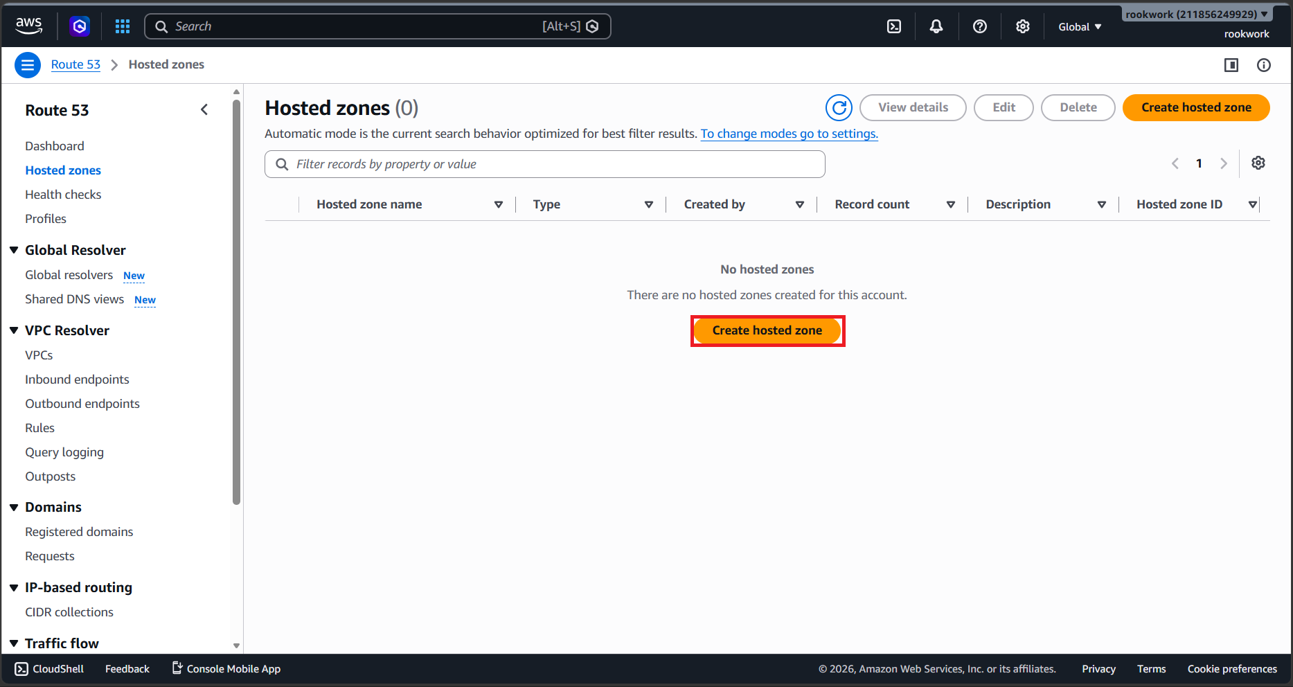 Search and access Hosted Zones