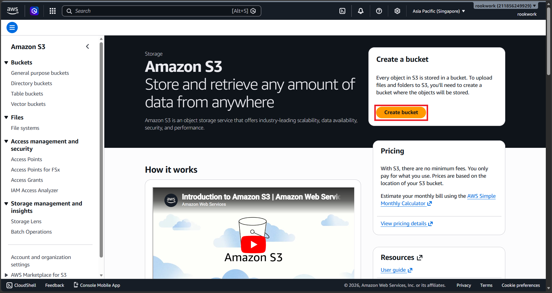 Search and access S3